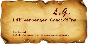 Lövenberger Graciána névjegykártya